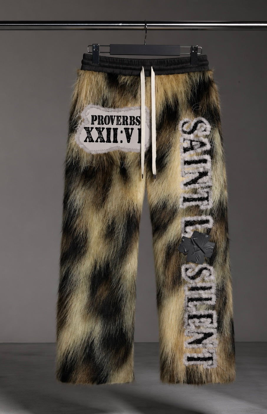 “Saint la Silent” Collection - Leopard Fur Sweatpants