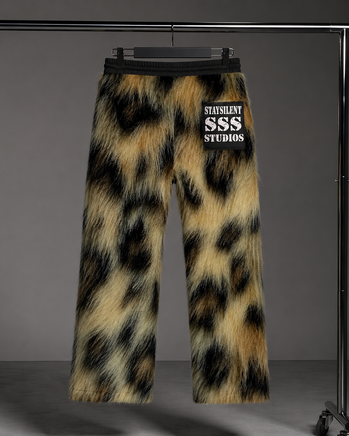 “Saint la Silent” Collection - Leopard Fur Sweatpants