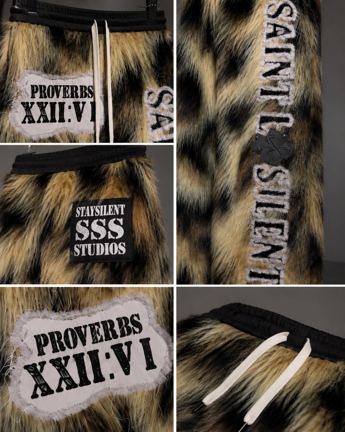 “Saint la Silent” Collection - Leopard Fur Sweatpants