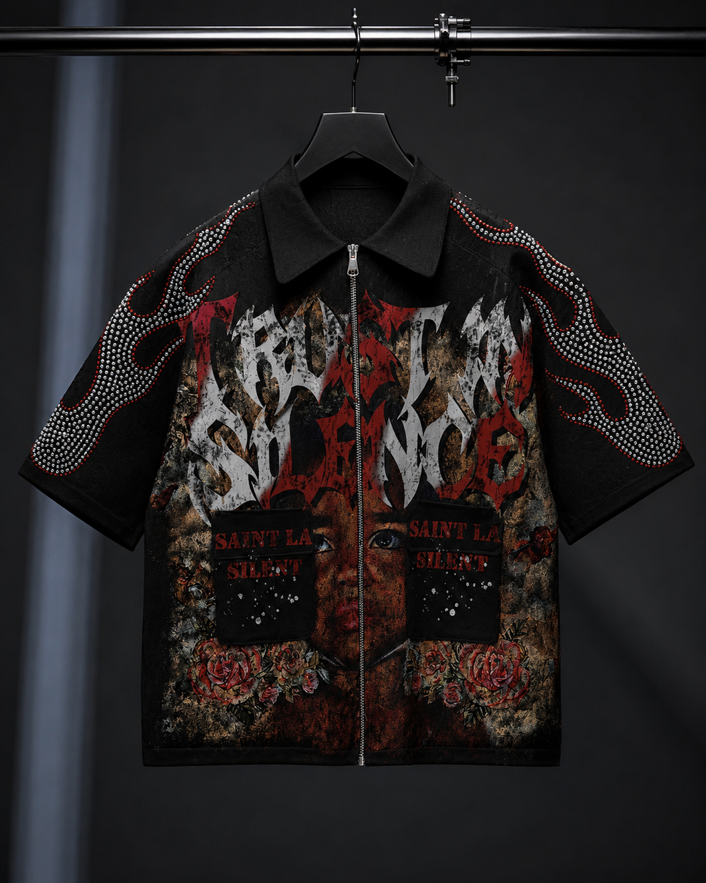 “Saint la Silent” Collection - “Trust in Silence” Graphic Zipped Tee